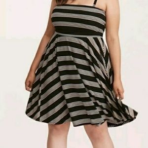Strapless stripe dress
